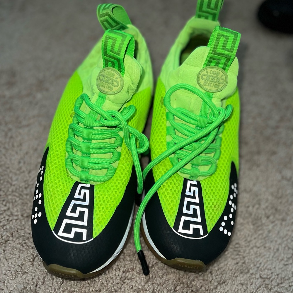 Versace Green and Black Sneakers Modern Athletic Design